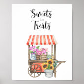 Poster fête de bébé de fleurs d'agriculteurs - douceurs e (Devant)