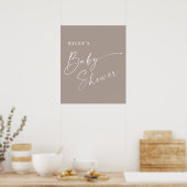Poster Fête de bébé élégante et neutre avec écriture mode (Cuisine)