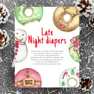 Poster Fête de bébé en hiver Couches la nuit