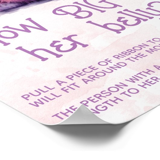 Poster Fête de bébé fille Little Monster - Panneau ventre (Coin)