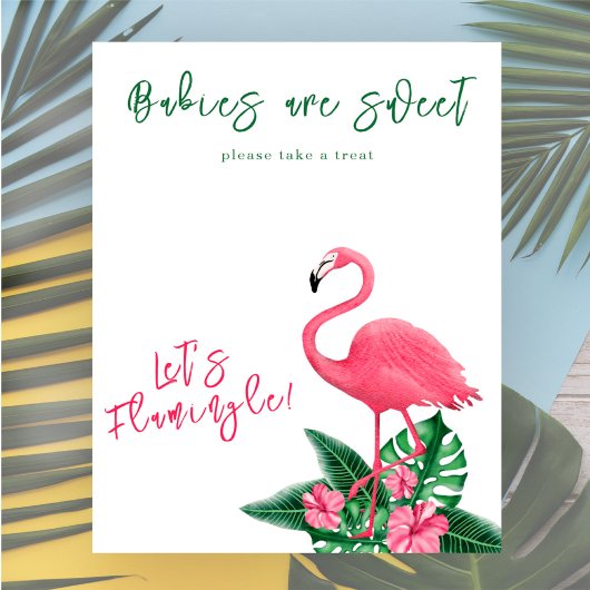 Poster Fête de bébé flamant rose Les bébés sont doux