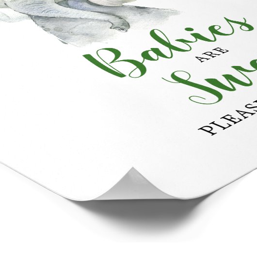 Poster Fête de bébé garçon éléphant tropical Les bébés so (Coin)