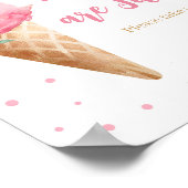 Poster Fête de bébé glace rose Bébés sont doux panneau (Coin)
