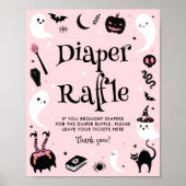 Poster Fête de Bébé Halloween Rose Tirage au Sort de Couc (Devant)