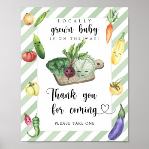 Poster fête de bébé légumes - Merci d'être venu