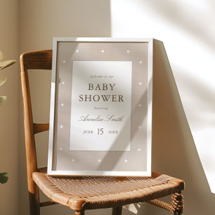 Poster Fête de Bébé Minimaliste et Neutre pour la Nurseri
