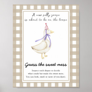 Poster Fête de bébé oie - Devinez le doux désordre