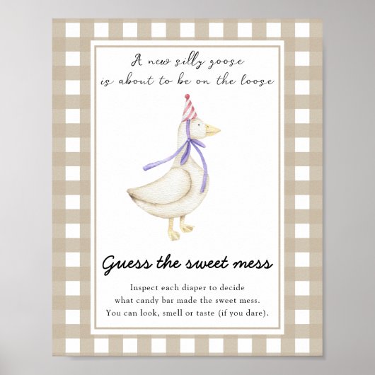 Poster Fête de bébé oie - Devinez le doux désordre (Devant)