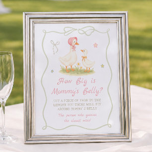 Poster Fête de bébé Pingouin Silly Goose Quelle est la ta