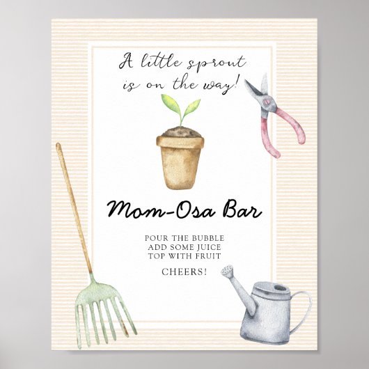 Poster Fête de bébé pousse - Bar Momosa (Devant)