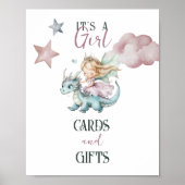 Poster Fête de Bébé Princesse Rose Dragon Rêve Conte de F (Devant)