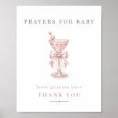 Poster Fête de bébé Rose Martini Prières pour bébé Signe (Devant)