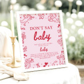 Poster Fête de Bébé Rose Rouge Saint-Valentin Bébé Ne Dis