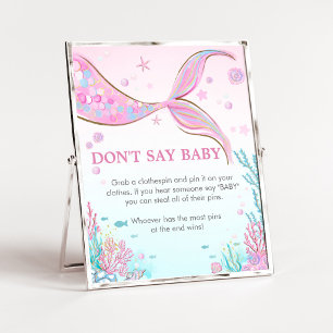 Poster Fête de Bébé Sirène Ne Dis Pas Bébé Panneau
