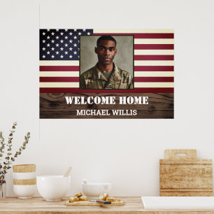 Poster Fête de bienvenue à la maison Soldat Photo personn