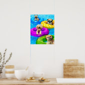 Poster Fête de chien dans la piscine (Cuisine)