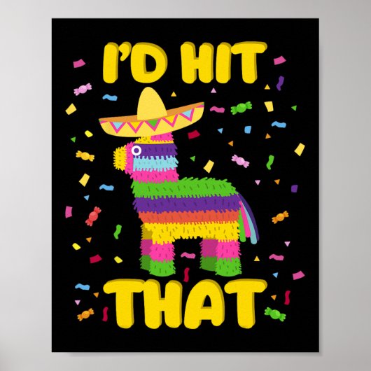 Poster Fête de Cinco De Mayo Je Frapperais Ces Pinatas (Devant)