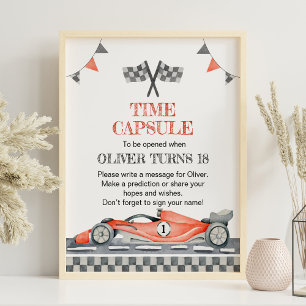 Poster Fête de course Anniversaire Heure Signal Capsule