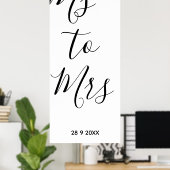 Poster Fête de douche de mariée de Mlle à Mme (Bureau à domicile)