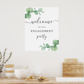 Poster Fête de fiançailles de bienvenue à l'aquarelle euc (Cuisine)