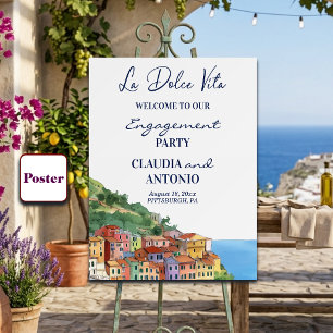 Poster Fête de fiançailles sur la Riviera italienne Bienv