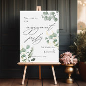 Poster Fête de fiançailles verdure bienvenue
