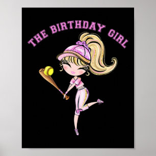 Poster Fête de fille d'anniversaire Softll 6 7 8 9 10 11
