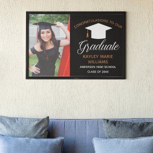 Poster Fête de fin d'études chic Photo de remise de diplô