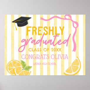 Poster Fête de fin d'études Limonade Fraîchement Diplômé