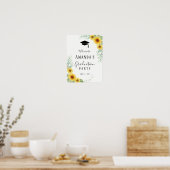 Poster Fête de fin d'études signe de bienvenue floral et  (Cuisine)