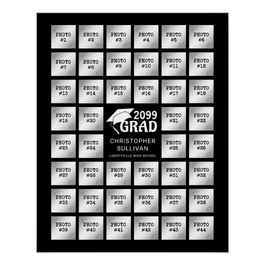 Poster Fête de graduation 44 Photo Collage Party Display (Devant)