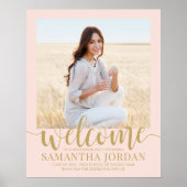 Poster Fête de graduation Bienvenue Photo Blush rose et o (Devant)