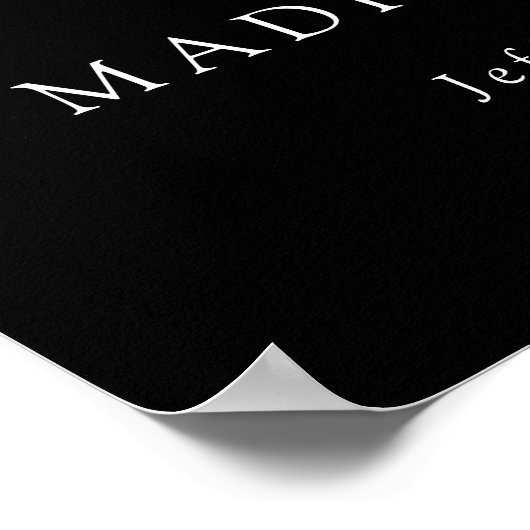 Poster Fête de graduation moderne de bienvenue noir et bl (Coin)