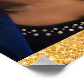 Poster Fête de graduation noir étoiles d'or photo 2023 (Coin)