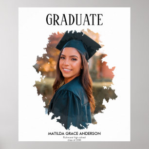 Poster Fête de graduation photo géométrique et design