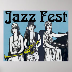 Poster Fête de jazz vintage