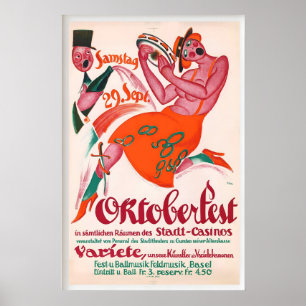 Poster Fête de la Bière d'Oktoberfest Volksfest Munich Ba