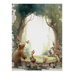 Poster Fête de la forêt : que l'aventure commence Baby Sh