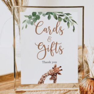 Poster Fête de la girafe de Cute Cartes et signes cadeaux