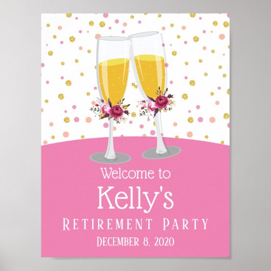 Poster Fête de la retraite Champagne (Devant)