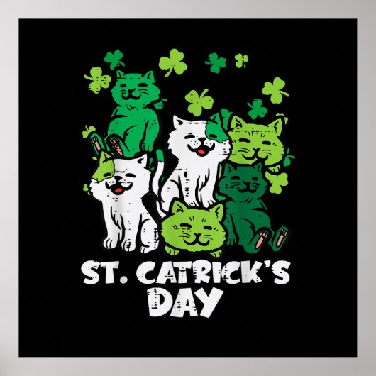 Poster Fête de la Saint-Patrick chats jour de Catricks Sa (Devant)