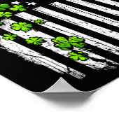 Poster Fête de la Saint-Patrick Drapeau américain rétro a (Coin)
