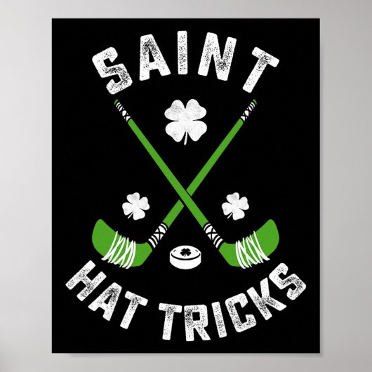 Poster Fête de la Saint-Patrick Saint Hat Tricks Hockey T (Devant)