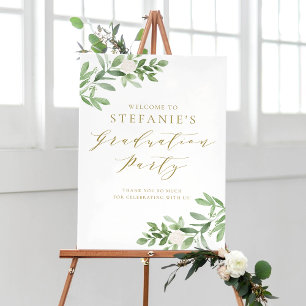 Poster Fête de la verdure et des fleurs blanches Bienvenu