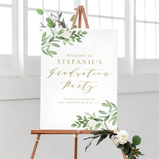 Poster Fête de la verdure et des fleurs blanches Bienvenu