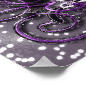 Poster Fête de l'étincelle du coeur pourpre et argenté (Coin)