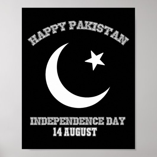 Poster Fête de l'indépendance du Pakistan 14 août (Devant)
