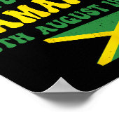 Poster Fête de l'Indépendance Fier drapeau jamaïcain 6 ao (Coin)