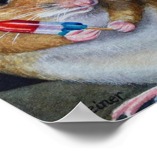 Poster Fête de l'Indépendance Souris No. 2 Aquarelle Art  (Coin)