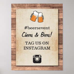 Poster Fête de l'Instagram des signes de la bière et de l